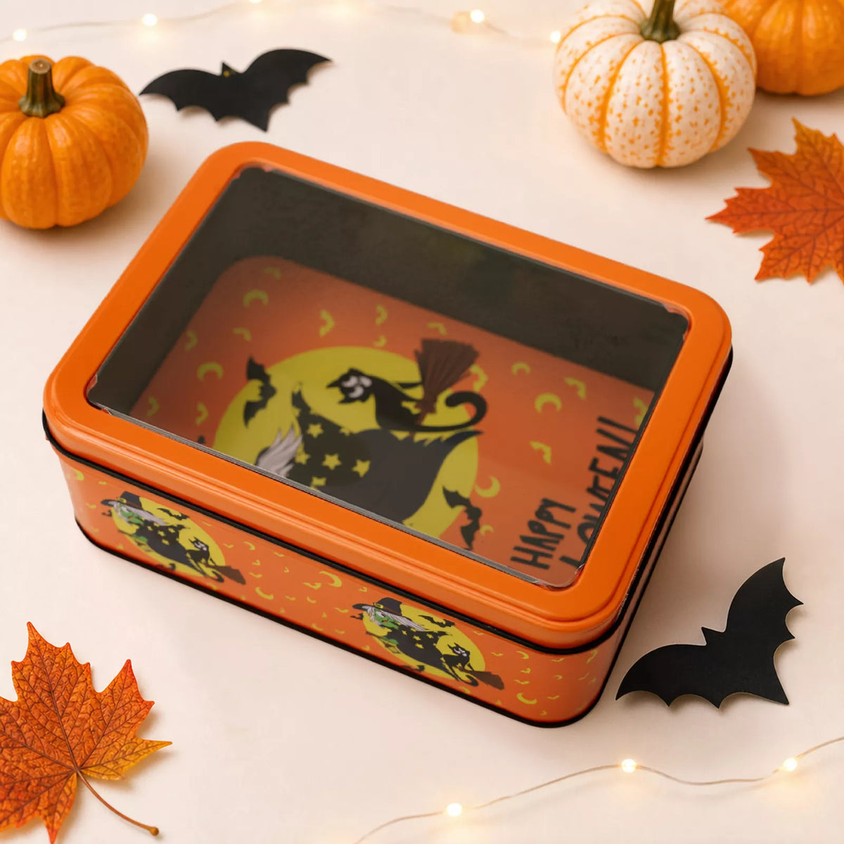 Halloween metal storage box with window display – view 6