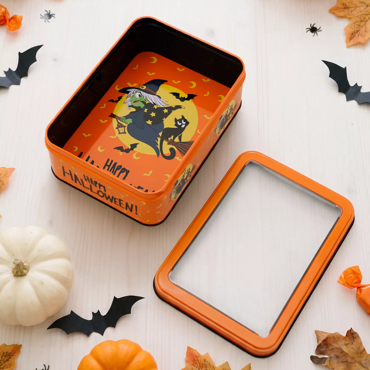 Halloween metal storage box with window display – view 4