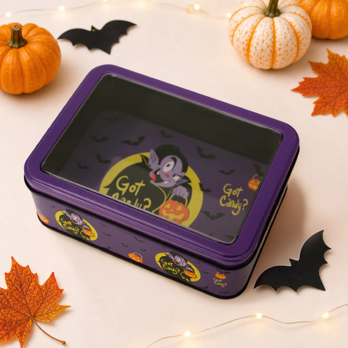 Halloween metal storage box with window display – view 10