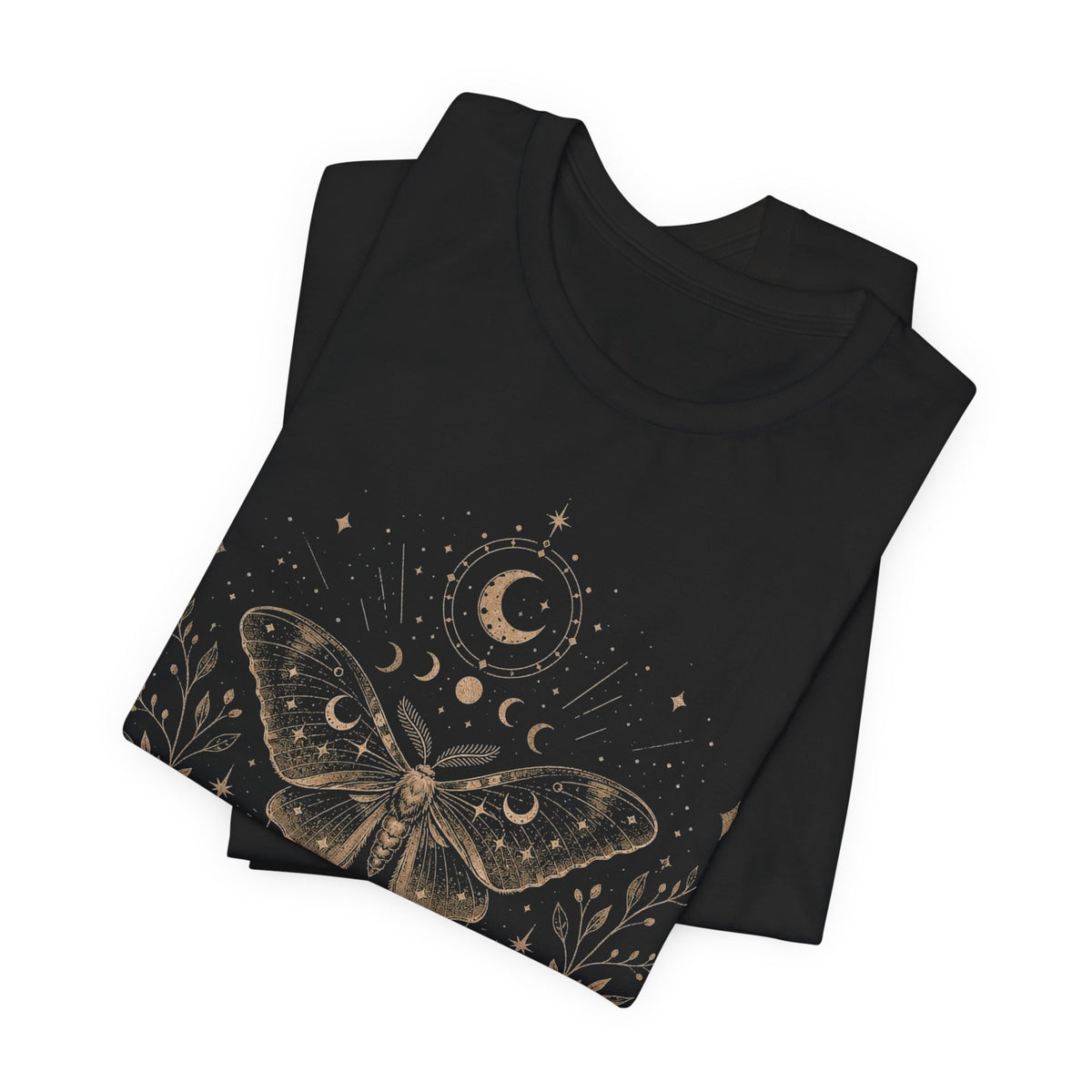 Mystical Moth and Moon Celestial Graphic T-Shirt