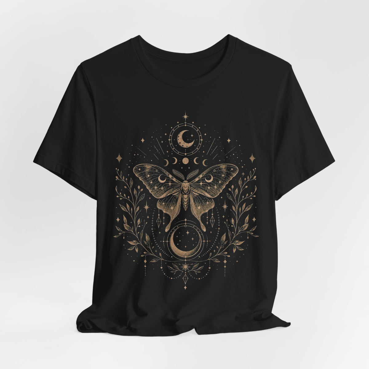 Mystical Moth and Moon Celestial Graphic T-Shirt