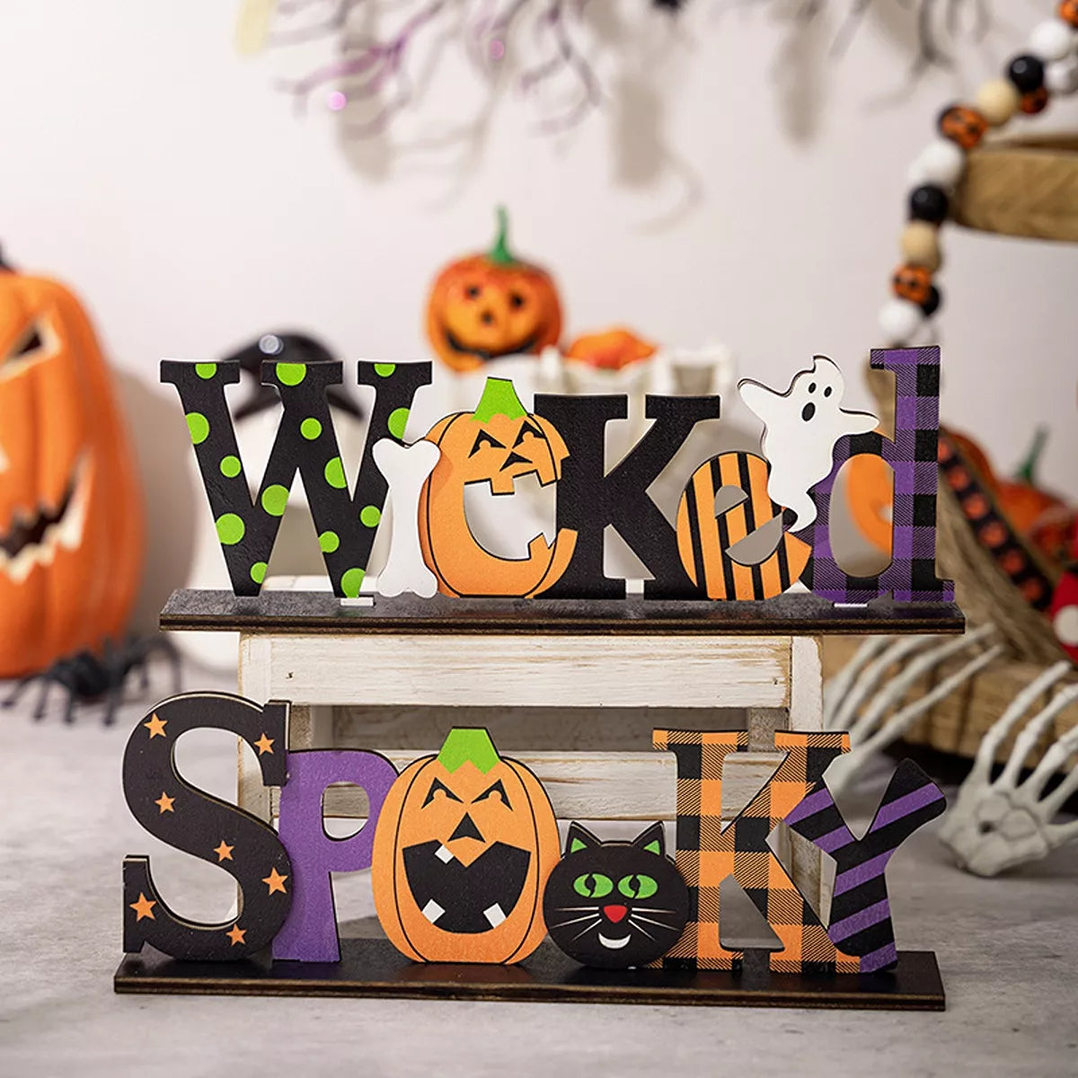 Wicked and Spooky Halloween wooden signs set – view 2