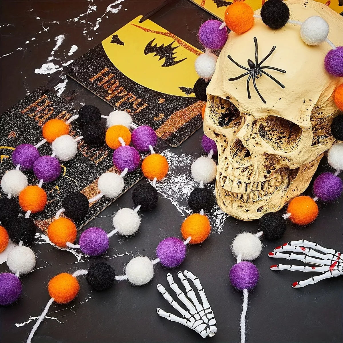 Purple Halloween decorative felt ball – view 4