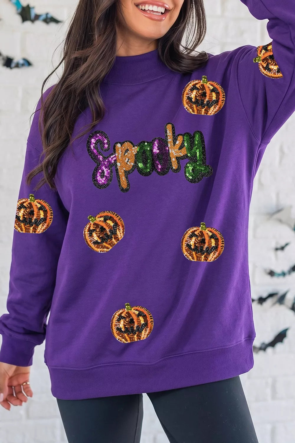 Sequin pumpkin Halloween sweatshirt – view 3