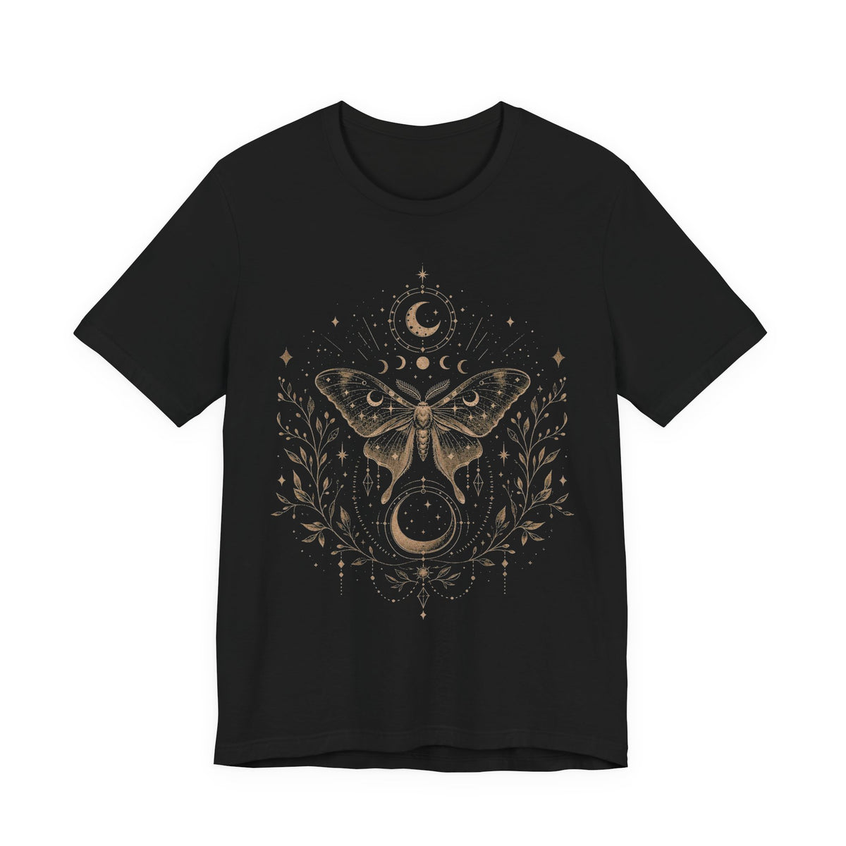 Mystical Moth and Moon Celestial Graphic T-Shirt