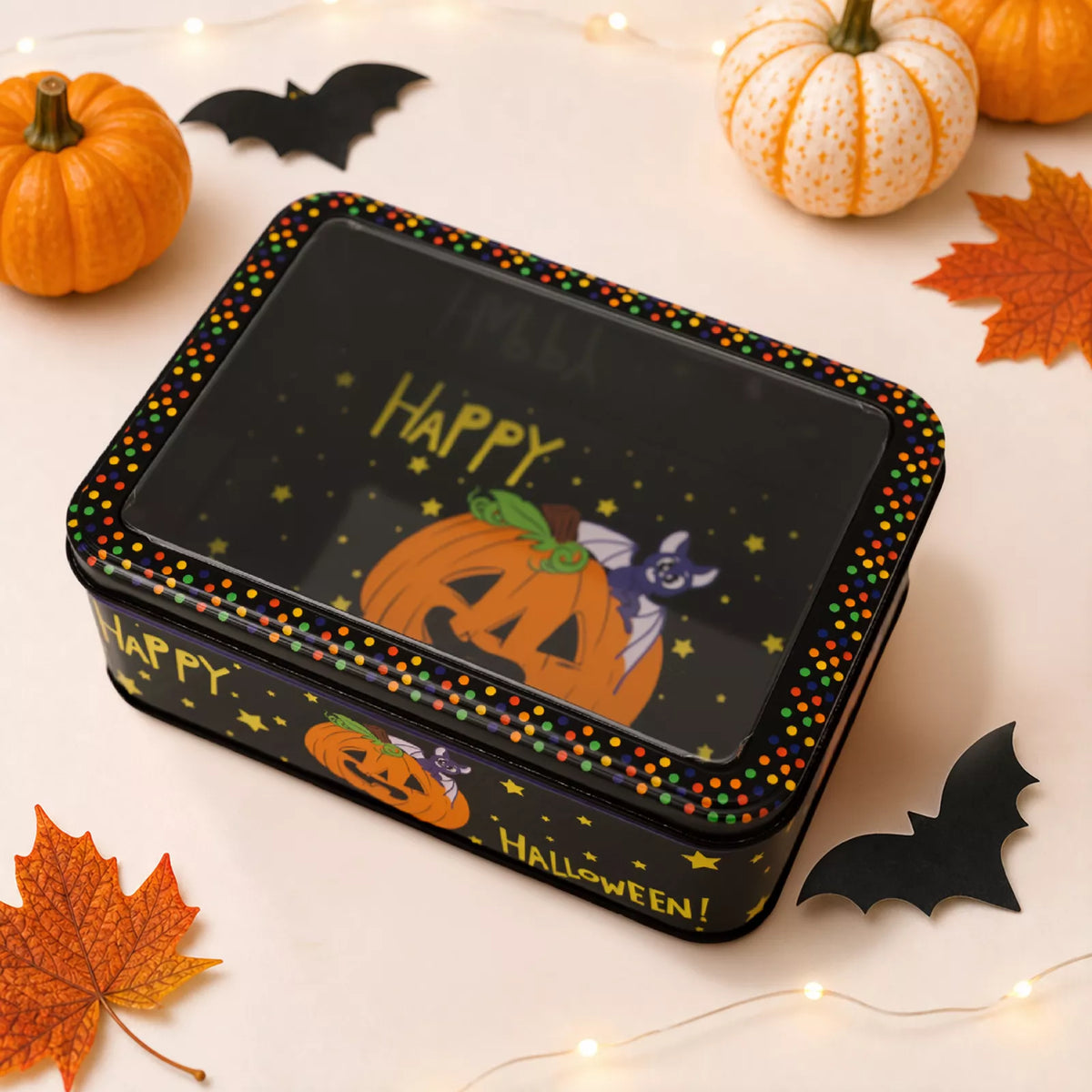 Halloween metal storage box with window display – view 8