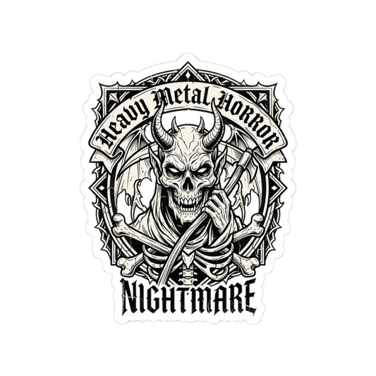 Kiss-Cut Sticker — 'Heavy Metal Horror Nightmare' Skull Demon Decal