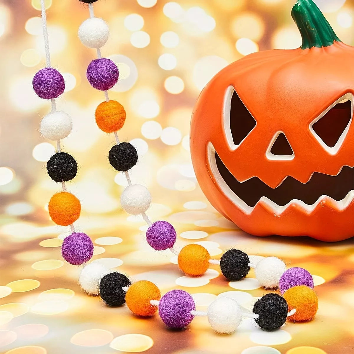 Purple Halloween decorative felt ball – view 1