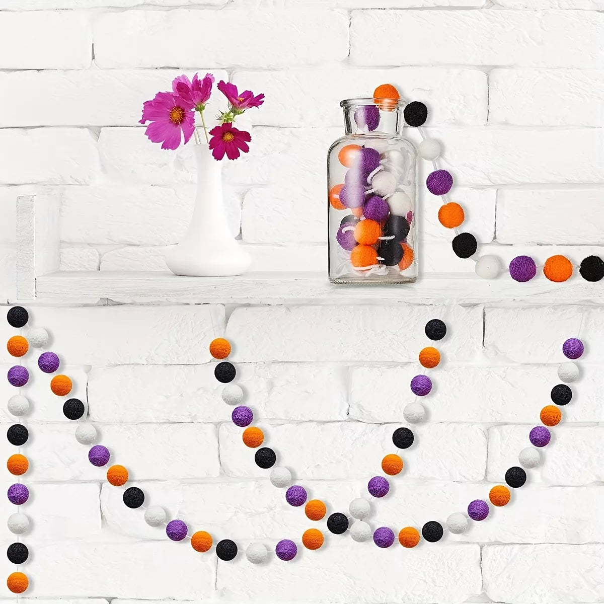 Purple Halloween decorative felt ball – view 3