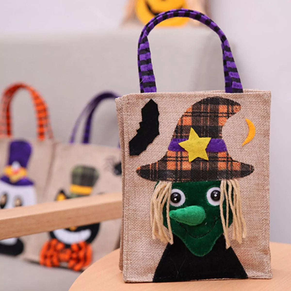 Witch burlap Halloween treat bag – view 3