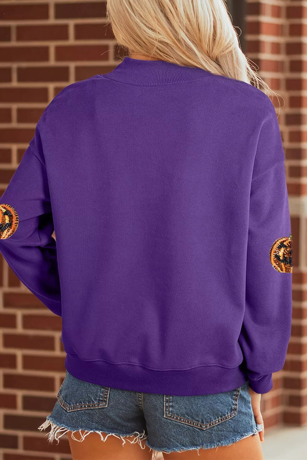 Sequin pumpkin Halloween sweatshirt – view 4