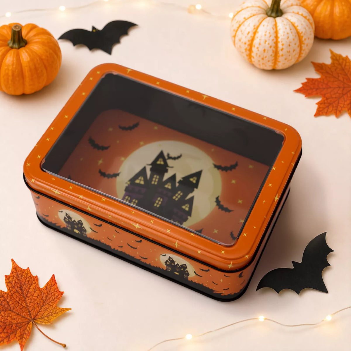 Halloween metal storage box with window display – view 9