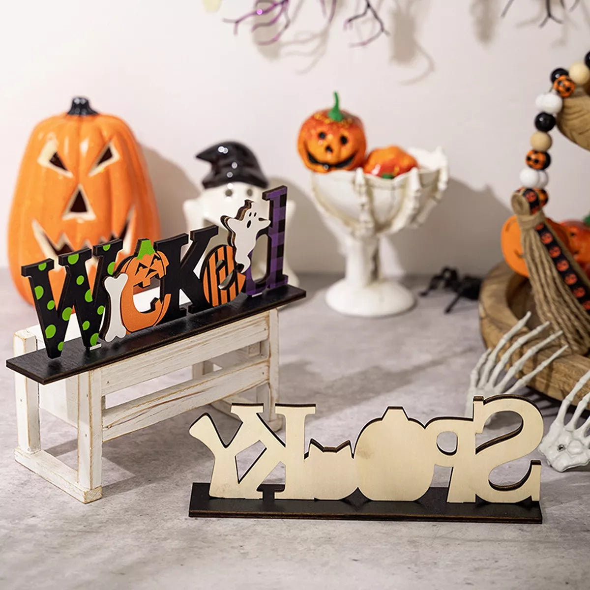 Wicked and Spooky Halloween wooden signs set – view 5
