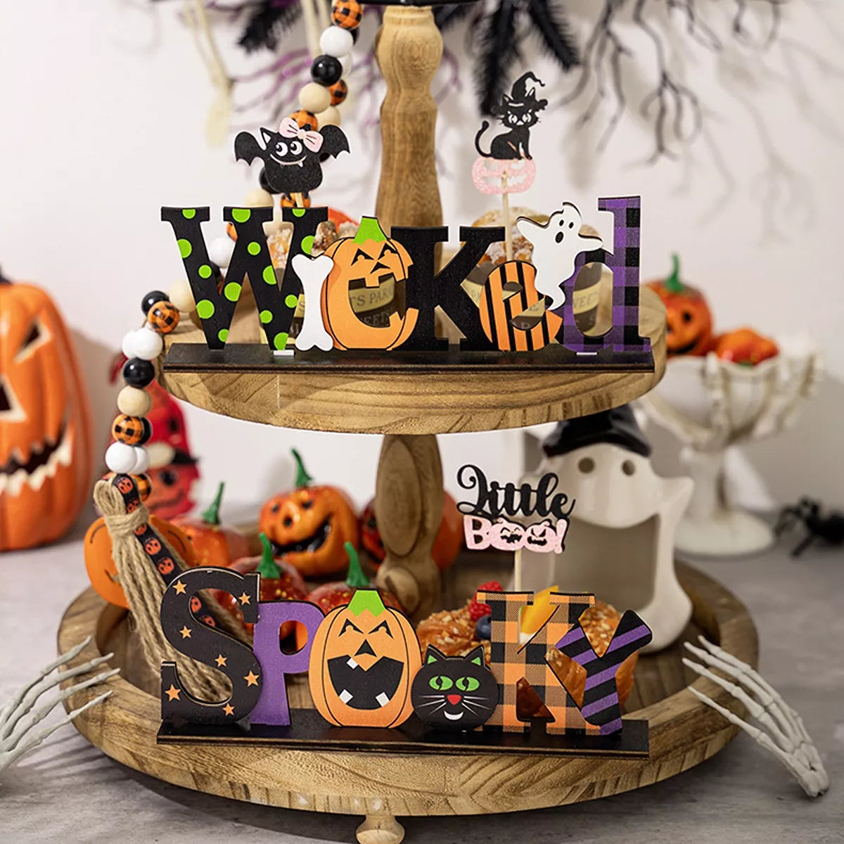 Wicked and Spooky Halloween wooden signs set – view 1