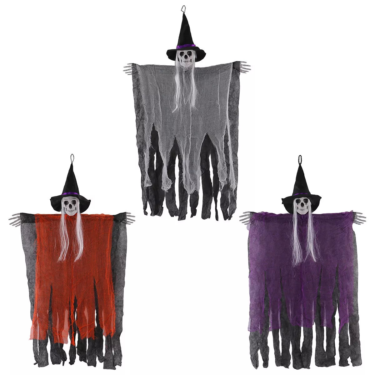 Halloween hanging skeleton ghost ornament – view 10