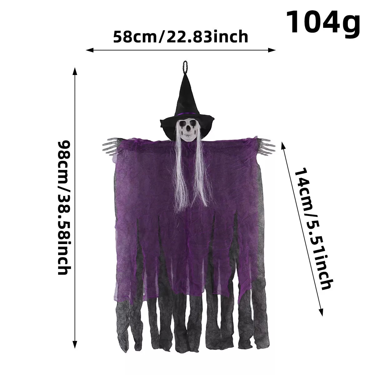 Halloween hanging skeleton ghost ornament – view 9